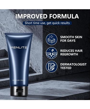Men's Hair Remover - Premium Depilatory Cream for Sensitive Skin | Painless & Soothing Hair Removal for Women and Men (Black - Buy Online on GoSupps.com