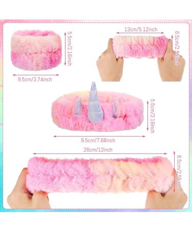 Yunlly 9 Pcs Cute Unicorn Spa Face Washing Headband Wristband Set - Makeup & Skincare Headbands for Girls - Buy Online on GoSupps.com