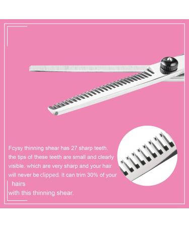 Fcysy Professional Hair Cutting Scissors Thinning Shears Kit - 7 Pcs Black | Barber Sharp Hairdressing Shears with Haircut Accessories in Leather Case for Women, Men, and Pets - Buy Online on GoSupps.com