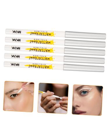 DOITOOL 5pcs White Lying Silkworm Pen Highlighter Matte Cream Eyeshadow Women Cosmetics Brighten Makeup Girl