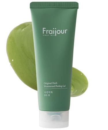 Fraijour Herb Wormwood Peeling Gel Korean Double Exfoliating Gel for Dull Clogged Skin Papaya & Cellulose Antioxidant-Rich Gentle Physical & Enzymatic Exfoliation 5.07 fl.oz.