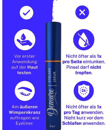 Demure Lash Serum for Eyelash Growth Eyelash Serum with Advanced Formula: Hormone Free Oil Free Vegan Natural Ingredients Cruelty Free Promotes Appearance of Longer Thicker Eyelashes - Buy Online on GoSupps.com
