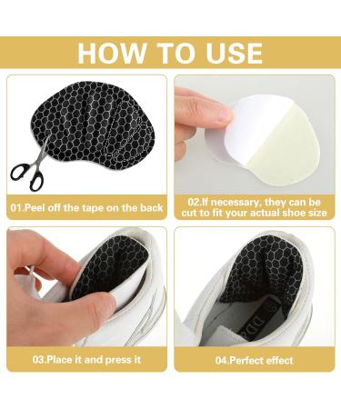 2 Pairs Anti-Slip Heel Pads for Loose Shoes - Comfort Grips for Men & Women | Prevent Rubbing & Blisters (Black - Buy Online on GoSupps.com