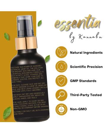 Essentia Hemp Botanical Oil for Skin Hair & Nails | Cold-Pressed Vegan Non-GMO | 100% Natural Vitamin E | 2 Fl Oz Pack - Buy Online on GoSupps.com