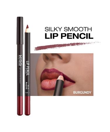 kiss New York Professional Slim Lip Pencil - Burgundy | Creamy Soft Lip Liner for Long-Lasting Rich Color | Water-Resistant Lip Crayon - Buy Online on GoSupps.com
