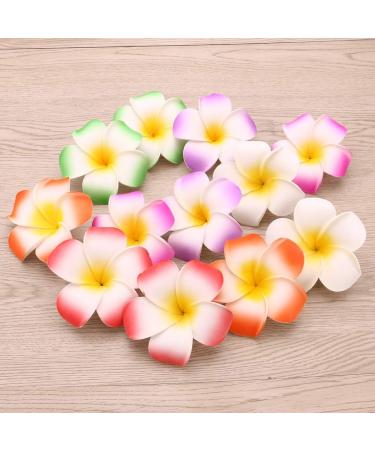 Lurrose Bridal Hair Clip 12 Pieces Hawaiian Plumeria Flower Hair Clip Hawaiian Foam Flower Hair Clip Hair Accessories for Beach Party Artificial Wreath - Buy Online on GoSupps.com