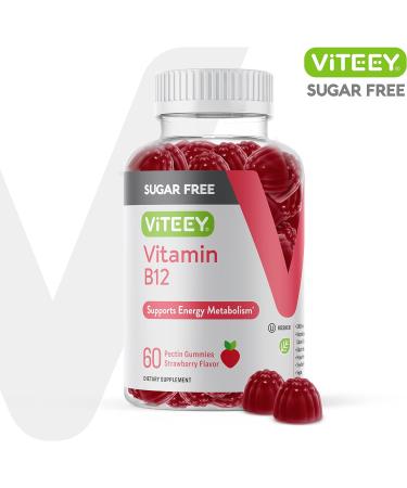 Vegan Sugar Free Vitamin B12 Gummies 1000mcg for Energy Support - Gluten Free Raspberry Flavored Gummies - 60 Count - Buy Online on GoSupps.com