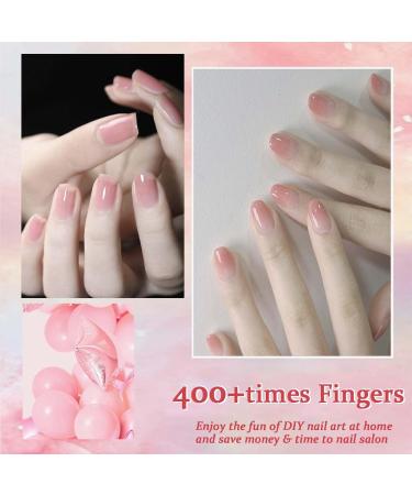 Jelly Nail Polish - Nude Pink Nail Varnish - Natural Pale Pink Quick Dry Nail Polish - Transparent Pink Crystal Sheer Polish - Long Lasting Air Dry No Need UV DIY Manicure Nail Art light Pink - Buy Online on GoSupps.com