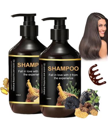 HOUXIANDOU Nourishing shampoo for oily hair natural Polygonum Multiflorum shampoo hair strengthening shampoo nourishes hair soft and fluffy for men and women 2 pieces