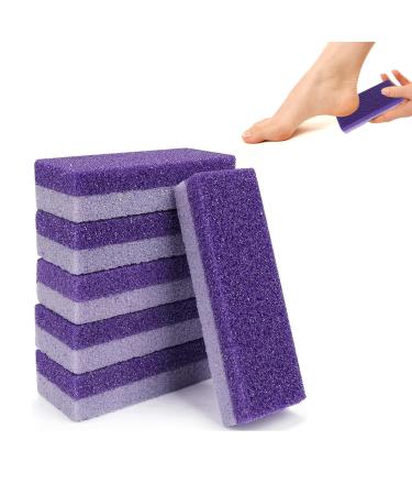 6 Pcs Pumice Stone for Feet Double Sided Foot Scrub Feet Hard Skin Callus Remover Scrubber Ideal for Smooth Heels Exfoliating Dead Skin Suitable for Home and Beauty Salons(Purple)