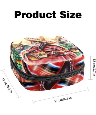 Funny Mexican Monkey Menstruation Pad Bag with Zipper Stylish Collection Bag for Women & Girls - Buy Online on GoSupps.com