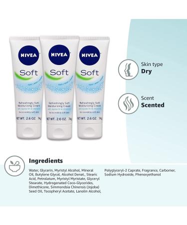 NIVEA Soft Moisturizing Creme 2.60 oz (Pack of 6) - Hydrating Skincare Bundle - Buy Online on GoSupps.com