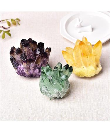 TRUSTTWO Natural Crystal Cluster Amethyst Specimen Mineral Ore Yellow Green Purple Quartz Reiki Healing Stone Raw Crystals Home Decor The New Clear Quartz 500-550g - Buy Online on GoSupps.com