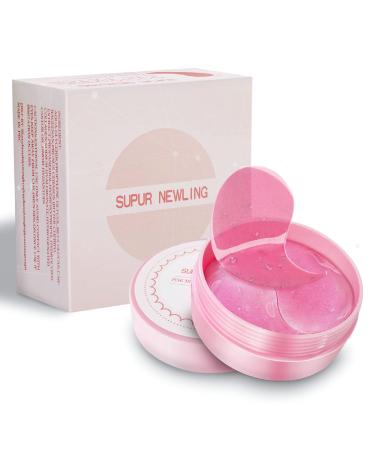 SUPUR NEWLING Eye Mask 60pcs  Collagen Under Eye Patches Eye Masks for Dark Circles and Puffiness  Undereye Bags  Wrinkles  Moisturize Soothe Tighten Nourishing Eye Mask Skincare for women men Deep Pink