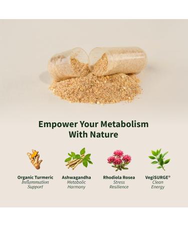 Metabolism & Natural Energy Supplements for Fatigue Relief | Stress & Mood Support | Energy Booster Pills for Women & Men with Ginger, Turmeric, Rhodiola Rosea, Herbs & Vitamins - 60 Capsules - Buy Online on GoSupps.com