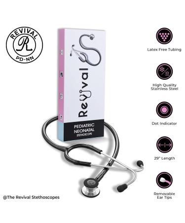 Revival Pediatric Neonatal Stainless Steel Dual Head Stethoscope - Infant Care Pediatricians & Nurses - Latex Free Tunable Diaphragm (Grey - Buy Online on GoSupps.com