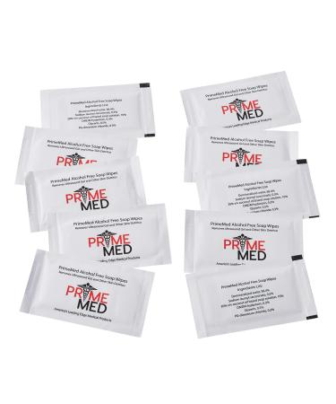 PrimeMed Alcohol-Free Hand Sanitizing Soap Wipes - Gentle Hand & Body Wet Wipes (Individually Wrapped) (10 Pack) 1 Count (Pack of 10)
