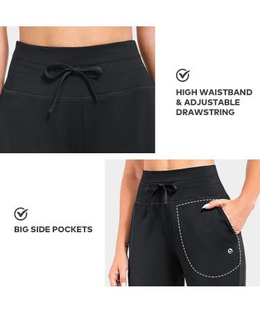BALEAF Women's Fleece Lined Water Resistant High Waisted Joggers - Black - Buy Online on GoSupps.com