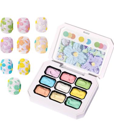 Gel Art Nail Polish | Coloured Gel - 9 Colours Palette for Sculpting Drawing Modelling Decoration and Manicure - Buy Online on GoSupps.com