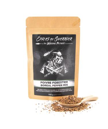 Boreal Pepper Seasoning | First-Quality 4-Pepper Blend & Foraged Native Herbs | Use It Just Like Pepper | Gluten-free | Regular Size (100g) - pices du Guerrier