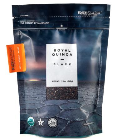 Black Mountain Premium Superfoods | Organic Royal Black Quinoa | 12 oz | Gluten Free | Vegan | Complete Plant Protein | Easy to Use | Source of Fiber and Iron | USDA Organic | Pre Washed | Non-GMO | Whole Grain Rice and Pasta Substitute