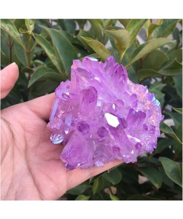 150g Rare Beautiful Purple Flame Aura Quartz Crystal Cluster Specimen Stone Crystal Reiki - Buy Online on GoSupps.com