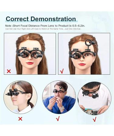 Portable Watch Repair Magnifier with LED Light Hands Free Headband Visor for Close Work Craft Reading Full of Stars - Buy Online on GoSupps.com