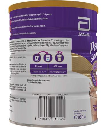 PaediaSure Shake 850g Chocolate - Balanced Nutritional Supplement for Kids with Protein, Carbs, Essential Fatty Acids & Minerals - Buy Online on GoSupps.com