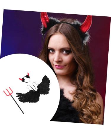 FRCOLOR 3 Sets Demon Wings Set Black Devil Costume Prop Devil Ear Headband Costume for Praty Devil Accessories Devil Pitchfork Costume Devil Costume for Horn Cosplay Supplies Feather - Buy Online on GoSupps.com