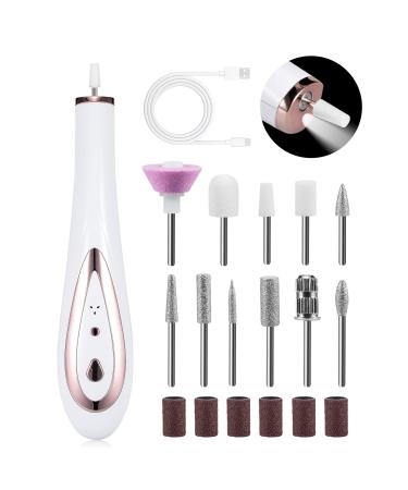 Electric Nail Drill Kit,Cordless Nail Drill,Professional Manicure Pedicure Kit,Rechargeable Portable Nail Care Kit with Bits Sanding Bands for Acrylic Nail,Gel Nail and Home Salon Use