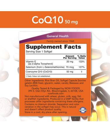 Now Foods CoQ10 50 mg - 200 Softgels | Supports Heart Health & Energy - Buy Online on GoSupps.com
