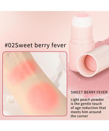 Blush Stick for Cheeks | Multi-Use Blush Wand with Sponge Head - Face Makeup for Cheeks & Lip & Eyeshadow Makeup Cheek Tint Powder Blush All Day Wear 1.5g Skoulazeo #02 Fever - Buy Online on GoSupps.com