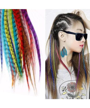 Buy Reccisokz Colorful Feather Hair Extension Set - 30 Art Hair Strands for Kids | Feather Hairdress Clips & Pliers for Ponytail Braids | International Shipping Available - Buy Online on GoSupps.com