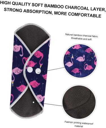 Hemoton Reusable Bamboo Menstrual Pads Set - Washable Nursing Mat & Cloth Pads - Charcoal Purple - Eco-Friendly & Absorbent - Buy Online on GoSupps.com