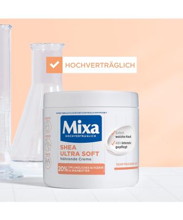 Mixa Shea Nourishing Cream 400ml | Hydrating Face Body & Hands | 20% Vegetable Glycerin & Shea Butter for Very Dry Skin | Family Friendly Moisturizer - Buy Online on GoSupps.com