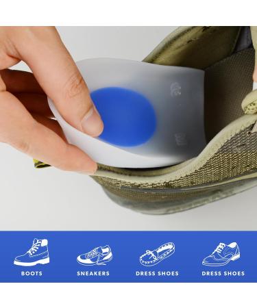 Heel Cushions for Pain Relief | Gel Inserts & Cups for Plantar Fasciitis - Medium Size for Men & Women - Buy Online on GoSupps.com