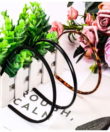 4 Pack Thin Plastic Headbands with Teeth - Soft DIY Hair Bands for Men & Women - 4 Colors - Buy Online on GoSupps.com