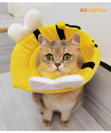 Soft Cat Protective Collar | Lightweight Snap Crane Collar for Cats & Puppies | Recovery Cone for Surgery & Injuries - Yellow - Buy Online on GoSupps.com