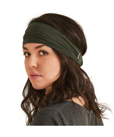 Headband Bandana Japanese Style - Mens Head Wrap Womens Hair Band by Casualbox Large Khaki