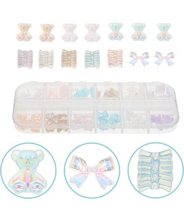1 Box Nail Art Accessories Nail Art Small Decors Nail Crystals Nail Art Bear Nail Diy Accessories Resin Nail Art Studs Bow Nail Studs Delicate Little White Flower Tree Finger 3d Color 1 - Buy Online on GoSupps.com