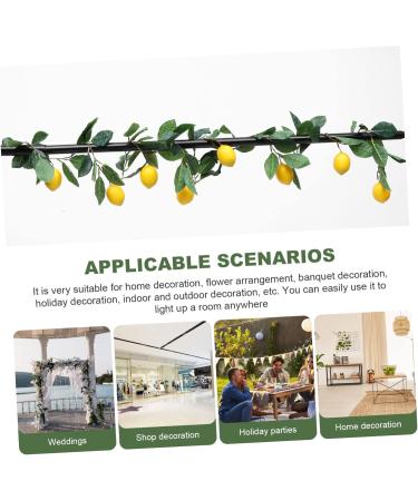 Ciieeo Wedding Garland 2 Pcs Simulation Lemon Rattan Plastic Fake Lemon Wall Decoration Spring Greenery Garland Yellowx2pcs 195x10cmx2pcs - Buy Online on GoSupps.com