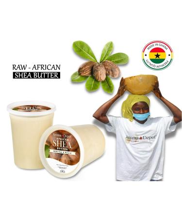 Raw African Shea Butter 1 lb - Natural Unrefined Moisturizer for Dry Skin | Grade A Ivory/White & Black Soap Bar | Ideal for Body Hair & Face - Buy Online on GoSupps.com