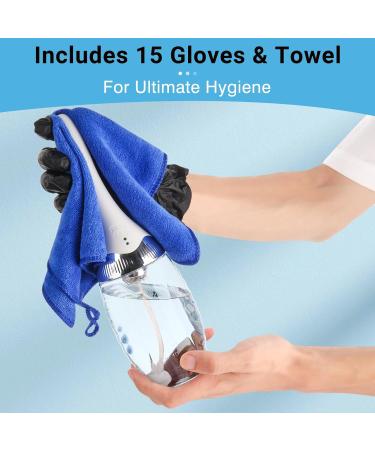 Electric Enema & Vaginal Douche Kit by Tilcare - 3 Speed Settings & Remote Control - Colon Cleanse for Women & Men - Soft Silicone Enema Bulb Cleaner - Includes 15 Gloves & Towel - Buy Online on GoSupps.com