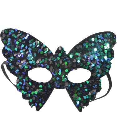 Butterfly Face | Bling Cosplay Sequins Half Face Decor | Stage Show Costume Half Butterfly Shape Cosplay Face Green - Buy Online on GoSupps.com