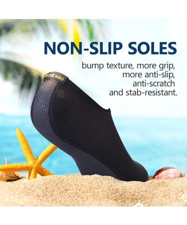 JACKSHIBO Quick-Dry Water Shoes for Women Men - Aqua Socks for Cruise, Beach, Pool, Yoga - Pure Black, Size 9-10.5 Women/8-9.5 Men - Buy Online on GoSupps.com