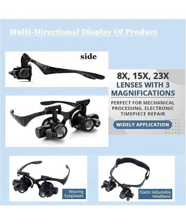 Portable Watch Repair Magnifier with LED Light Hands Free Headband Visor for Close Work Craft Reading Full of Stars - Buy Online on GoSupps.com