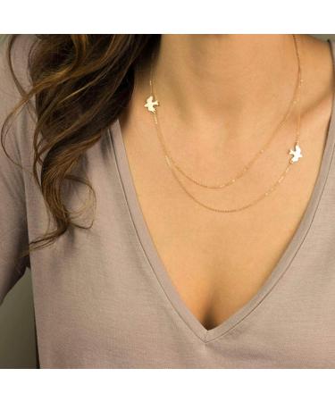 YienDoo Fashion Layered Dove Necklace - Elegant Gold Jewelry for Women & Girls - International Shipping Available - Buy Online on GoSupps.com