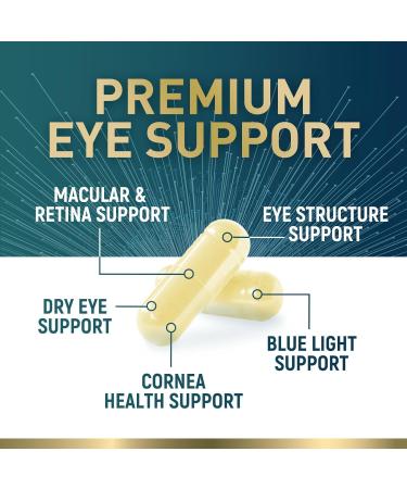 Eye Vitamins & Mineral Supplement - Lutein Zeaxanthin Bilberry Zinc for Macular Health & Dry Eyes - Non-GMO - 60 Capsules - Buy Online on GoSupps.com