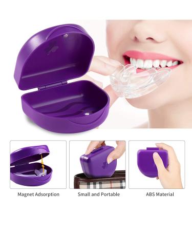 (2 Pack) Purple Solid Orthodontic Retainer Cases - Secure Storage for Retainers - Buy Online on GoSupps.com