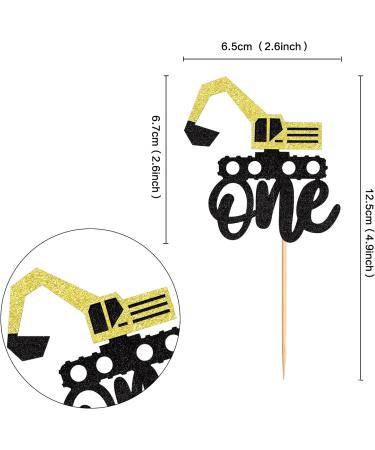 Ercadio 24 Pack Construction One Cupcake Toppers Construction One Cupcake Food Picks Construction Excavator 1st Cake Picks for Construction Theme Baby Shower Kids Birthday Party Supplies Pattern 4 - Buy Online on GoSupps.com
